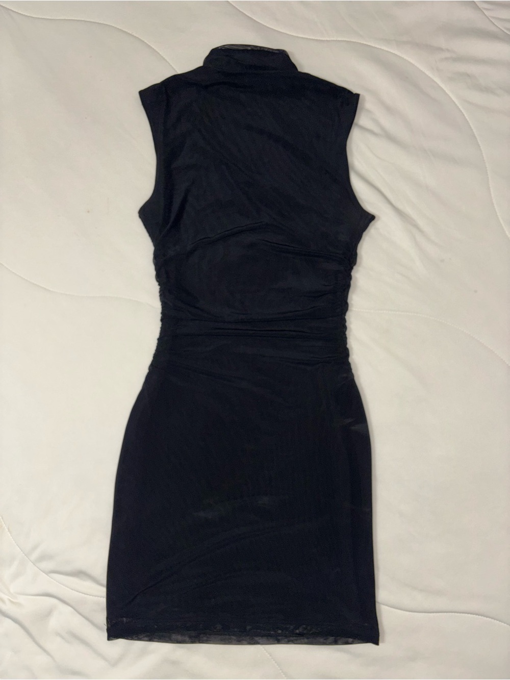 SHEIN Black Sleeveless Mock Neck Bodycon Mini Dress
